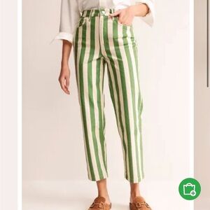 Boden Striped Straight Jeans